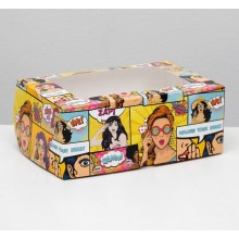 Короб картонный под 6 капкейков "Pop art"